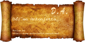 Döme Antonietta névjegykártya